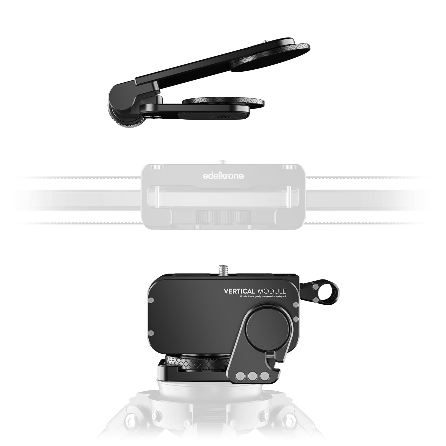 edelkrone Vertical Module v2 for SliderPLUS v6 side view with l bracket