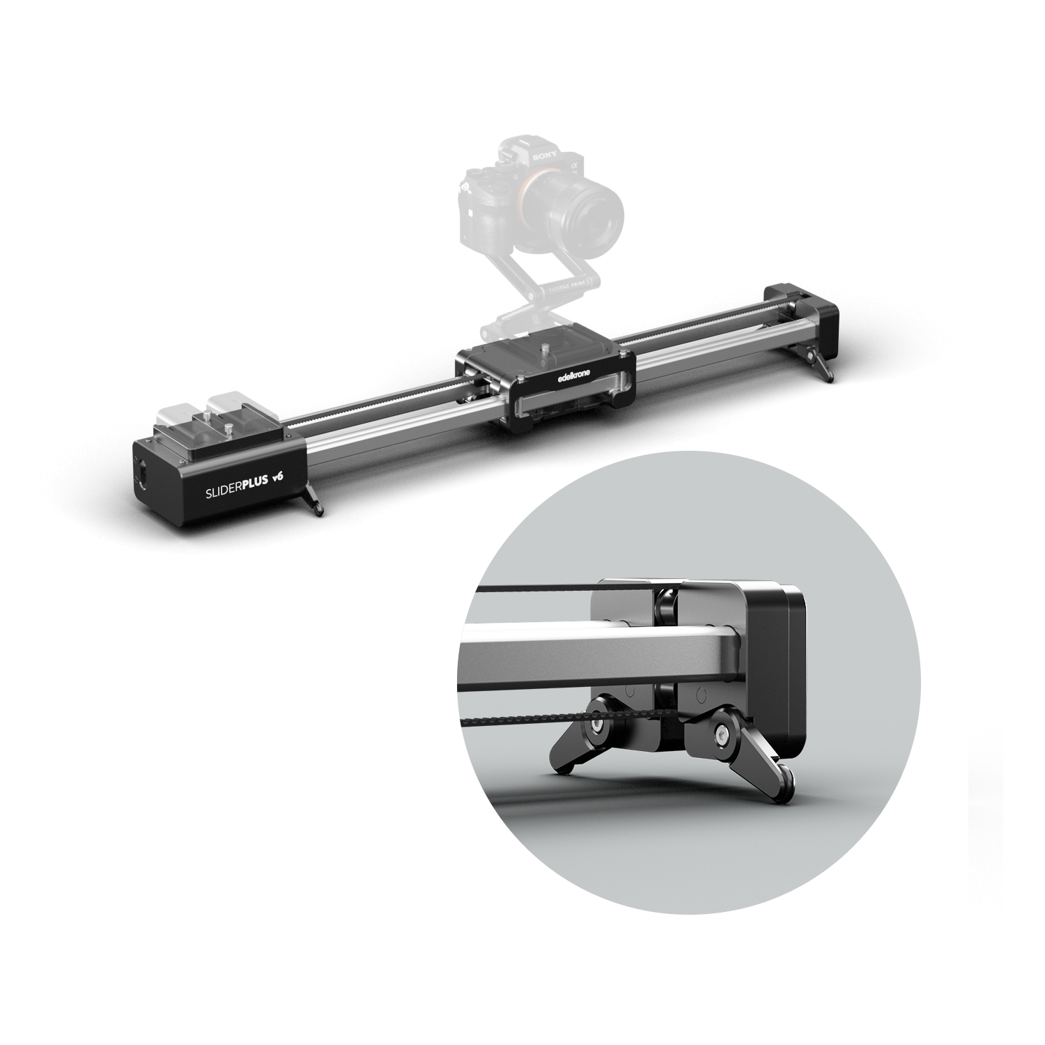 edelkrone SliderPLUS v6 foldable legs on ground