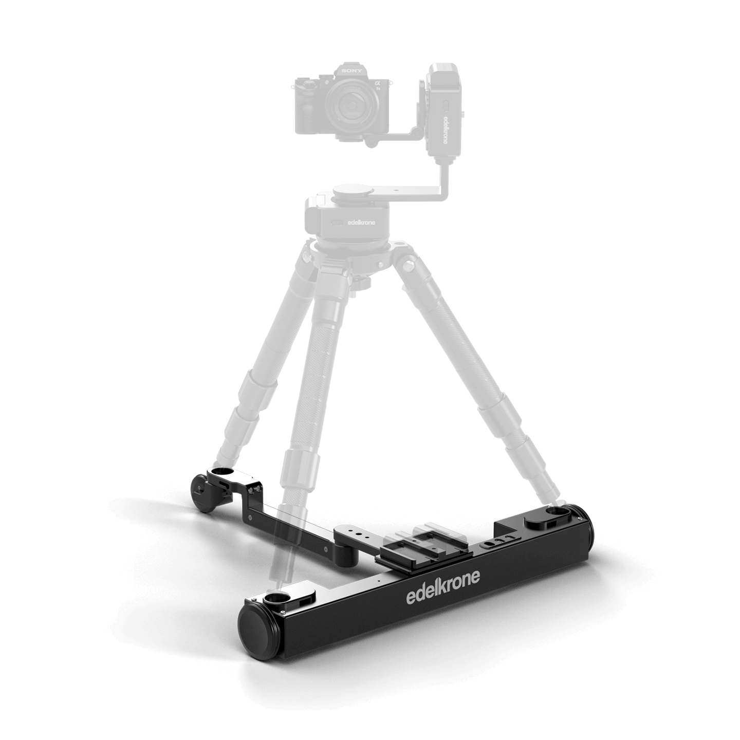 edelkrone DollyONE v2 product image with tripod-mounted camera setup